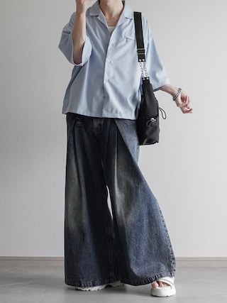 「ELLUV(エルブ)の【ELLUV/エルヴ】クリアジョーゼット ショート丈タンクトップ(Tシャツ/カットソー)」を使った、翔【低身長コーデ】さん(メンズ・167cm)の春コーディネート