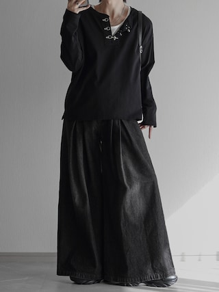 「ELLUV（エルブ）の【ELLUV/エルヴ】ファインコットン ファイヤーマンバックルヘンリーネックロンT（Tシャツ/カットソー）」を使った、翔【低身長コーデ】さん（メンズ・167cm）の秋コーディネート