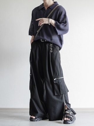 「ELLUV（エルブ）の【ELLUV/エルヴ】エレガンスラメシアー ショート丈 半袖ニットポロシャツ（ポロシャツ）」を使った、翔【低身長コーデ】さん（メンズ・167cm）の夏コーディネート