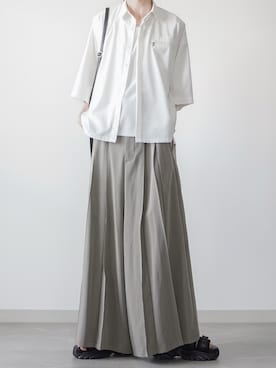 「袴パンツ」｜「アイテム（スラックス）」を使った、翔【低身長コーデ】さん（メンズ・167cm）の夏コーディネート