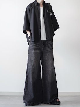 「黒シャツ」｜翔【低身長コーデ】さん（メンズ・167cm）の夏コーディネート