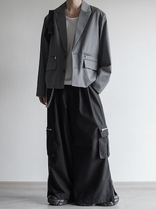 「ELLUV(エルブ)の【ELLUV/エルヴ】クリアジョーゼット ショート丈タンクトップ(タンクトップ)」を使った、翔【低身長コーデ】さん(メンズ・167cm)の秋コーディネート