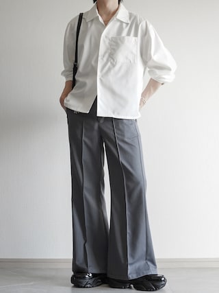 「ELLUV（エルブ）の【ELLUV/エルヴ】ファインドレープTRクロス ショート丈 2way レギュラー/オープンカラーシャツ（シャツ/ブラウス）」を使った、翔【低身長コーデ】さん（メンズ・167cm）の秋コーディネート