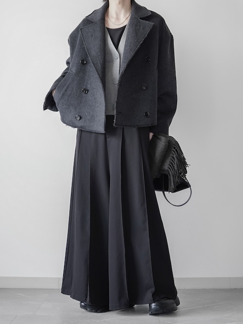 welise/ウェライズ】メルトンウール50 ダブルブレストオーバーショート