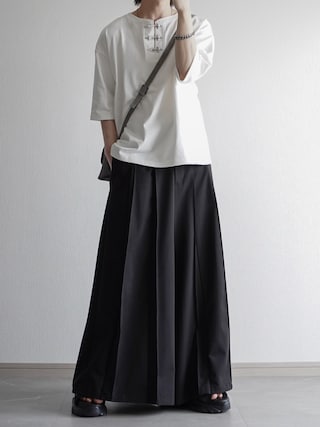 「ELLUV（エルブ）の【ELLUV/エルヴ】ノーブルクオリティーTR ルーズプリーツタック袴スラックス（スラックス）」を使った、翔【低身長コーデ】さん（メンズ・167cm）の春コーディネート