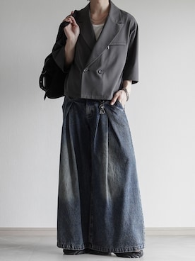 「アイテム（テーラードジャケット）」を使った、翔【低身長コーデ】さん（メンズ・167cm）の夏コーディネート