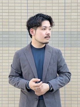 「アイテム（スーツパンツ）」を使った、keisuke kyomotoさん（メンズ・169cm）の秋コーディネート