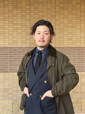 「アイテム（スーツジャケット）」を使った、keisuke kyomotoさん（メンズ・169cm）の冬コーディネート