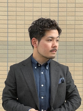 「アイテム（スーツパンツ）」を使った、keisuke kyomotoさん（メンズ・169cm）の秋コーディネート