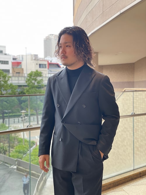 セール】LIFE STYLE TAILOR ピンヘッドツイルストレッチ2タックパンツ