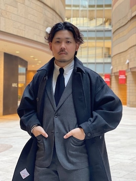 「アイテム（スーツジャケット）」を使った、keisuke kyomotoさん（メンズ・169cm）の冬コーディネート