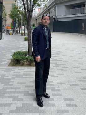 「URBAN RESEARCH DOORS（アーバンリサーチドアーズ）のアイテム（デニムパンツ）」を使った、keisuke kyomotoさん（メンズ・169cm）の夏コーディネート