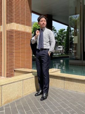 「アイテム（ハンカチ/ハンドタオル）」を使った、keisuke kyomotoさん（メンズ・169cm）の夏コーディネート