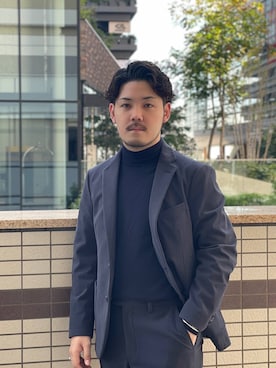 「アイテム（スーツパンツ）」を使った、keisuke kyomotoさん（メンズ・169cm）の秋コーディネート