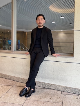 「アイテム（スーツパンツ）」を使った、keisuke kyomotoさん（メンズ・169cm）の秋コーディネート