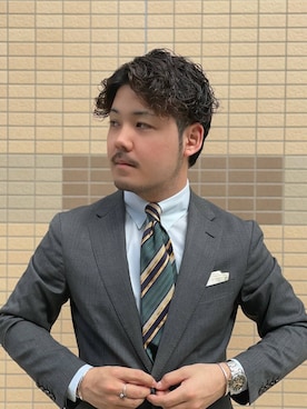 「アイテム（ハンカチ/ハンドタオル）」を使った、keisuke kyomotoさん（メンズ・169cm）の秋コーディネート