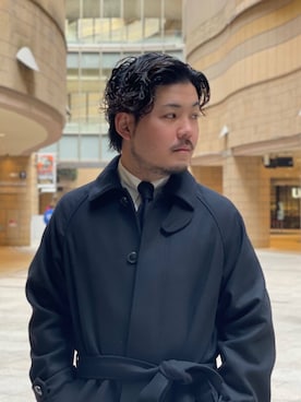 「アイテム（スーツパンツ）」を使った、keisuke kyomotoさん（メンズ・169cm）の冬コーディネート