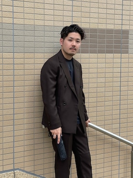 「アイテム（スーツパンツ）」を使った、keisuke kyomotoさん（メンズ・169cm）の秋コーディネート