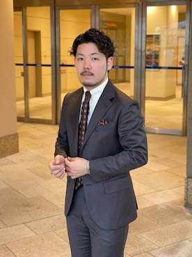 「アイテム（ハンカチ/ハンドタオル）」を使った、keisuke kyomotoさん（メンズ・169cm）の秋コーディネート