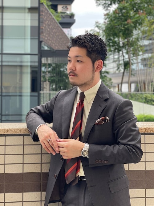 LIFE STYLE TAILOR シルクプリントチーフ（ハンカチ/ハンドタオル