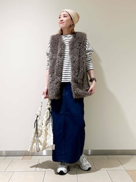 「イチ推しデニムコーデ」｜「アイテム（ジャケット/アウター）」を使った、とみ⍩⃝⃜⑅さん（レディース・161cm）の秋コーディネート