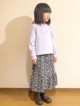 「アイテム（ワンピース/ドレス、ブラック系）」を使った、avv_kidsstaffさん（キッズ・120cm）の秋コーディネート