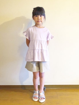 「a.v.v（アーヴェヴェ）のアイテム（セットアップ）」を使った、avv_kidsstaffさん（キッズ・120cm）の夏コーディネート