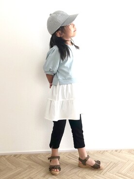 「a.v.v（アーヴェヴェ）のアイテム（キャップ）」を使った、avv_kidsstaffさん（キッズ・120cm）の夏コーディネート