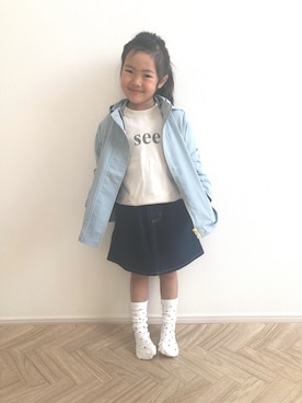 「春カラー」｜「アイテム（その他アウター）」を使った、avv_kidsstaffさん（キッズ・100cm）の冬コーディネート