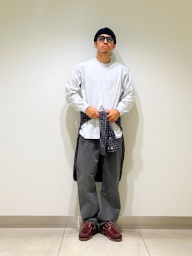 「アイテム（ニットキャップ/ビーニー）」を使った、DAIKI TAKEYAさん（メンズ・165cm）の秋コーディネート