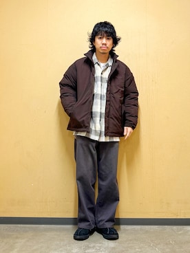 「Snow Peak（スノーピーク）の『別注』Snow Peak Apparel×DOORS　N/T Insulation Jacket（その他アウター）」を使った、DAIKI TAKEYAさん（メンズ・165cm）の冬コーディネート