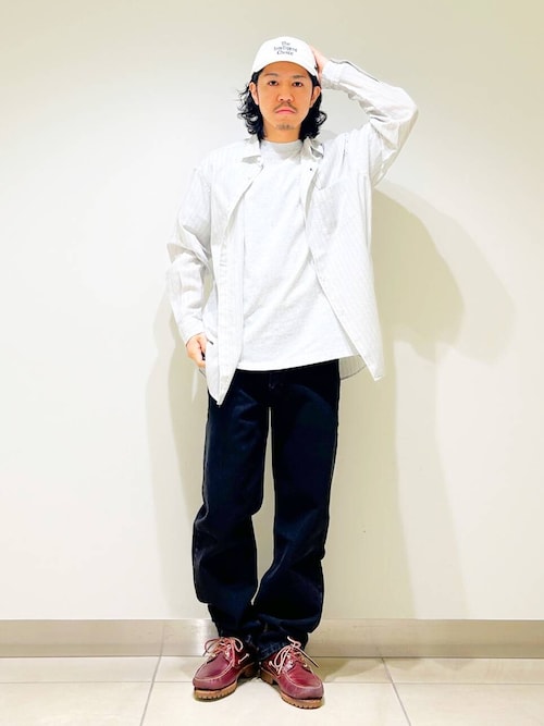 シアーボイルストライプロングスリーブシャツ