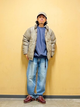 「アイテム（その他アウター、ブラウン系）」を使った、DAIKI TAKEYAさん（メンズ・165cm）の秋コーディネート