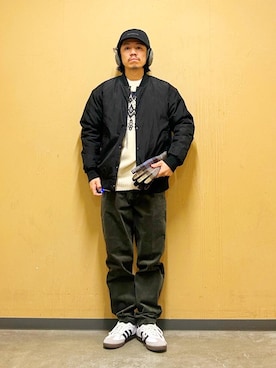 「アイテム（イヤーマフ）」を使った、DAIKI TAKEYAさん（メンズ・165cm）の冬コーディネート