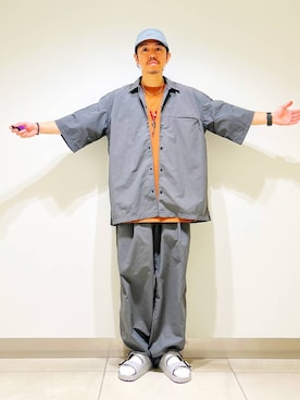 「EKAL（エカル）のアイテム」を使った、DAIKI TAKEYAさん（メンズ・165cm）の夏コーディネート