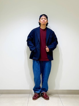 「アイテム（セットアップ）」を使った、DAIKI TAKEYAさん（メンズ・165cm）の秋コーディネート