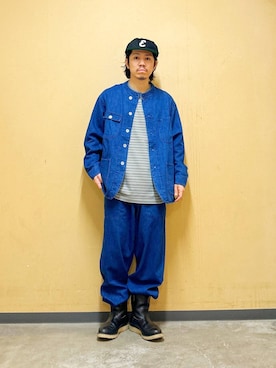 「アイテム（デニムジャケット）」を使った、DAIKI TAKEYAさん（メンズ・165cm）の夏コーディネート