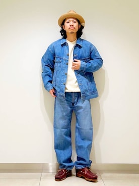 「Lee（リー）のアイテム（ジャケット/アウター）」を使った、DAIKI TAKEYAさん（メンズ・165cm）の冬コーディネート