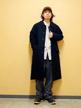 「オーバーコート」｜DAIKI TAKEYAさん（メンズ・165cm）の冬コーディネート
