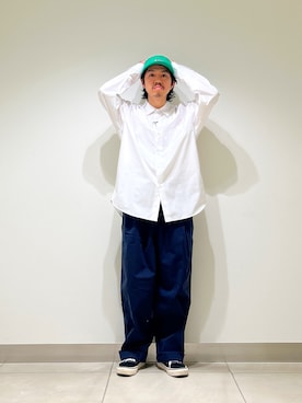 「LOTTO（ロット）のLOTTO　NYLON JET CAP（キャップ、グリーン系）」を使った、DAIKI TAKEYAさん（メンズ・165cm）の春コーディネート