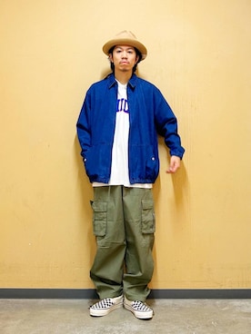 「アイテム（デニムジャケット）」を使った、DAIKI TAKEYAさん（メンズ・165cm）の夏コーディネート