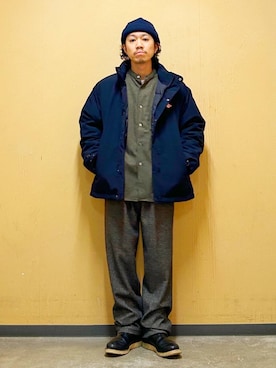 「アーバンリサーチドアーズ」｜「アイテム（その他アウター）」を使った、DAIKI TAKEYAさん（メンズ・165cm）の冬コーディネート