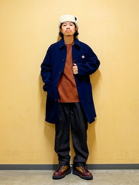 「オーバーコート」｜DAIKI TAKEYAさん（メンズ・165cm）の冬コーディネート