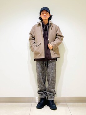 「アーバンリサーチドアーズ」｜「アイテム（その他アウター）」を使った、DAIKI TAKEYAさん（メンズ・165cm）の冬コーディネート