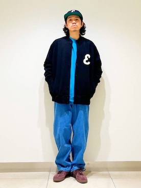 「アイテム（カーディガン/ボレロ）」を使った、DAIKI TAKEYAさん（メンズ・165cm）の冬コーディネート