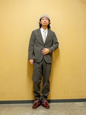 「アイテム（スーツパンツ）」を使った、DAIKI TAKEYAさん（メンズ・165cm）の秋コーディネート