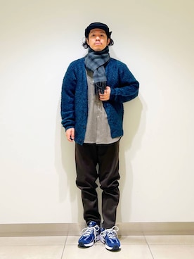 「クリスマス」｜「アイテム（キャップ）」を使った、DAIKI TAKEYAさん（メンズ・165cm）の冬コーディネート