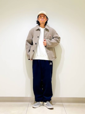 「アイテム（カバーオール）」を使った、DAIKI TAKEYAさん（メンズ・165cm）の秋コーディネート