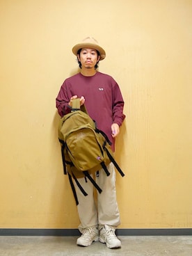 「アイテム（バックパック/リュック）」を使った、DAIKI TAKEYAさん（メンズ・165cm）の夏コーディネート