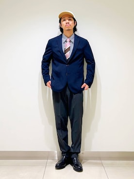 「スーツ」｜DAIKI TAKEYAさん（メンズ・165cm）の夏コーディネート